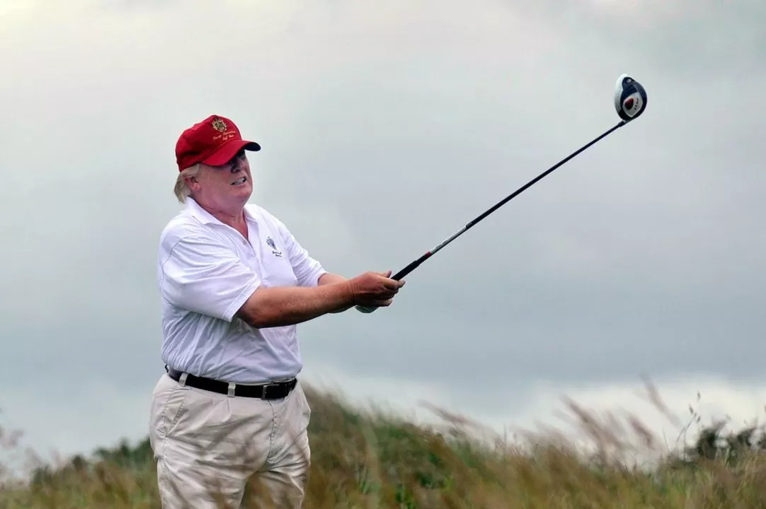 What is President Trump's golf score on a typical day?